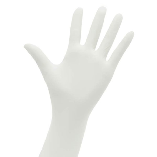 white latex exam gloves